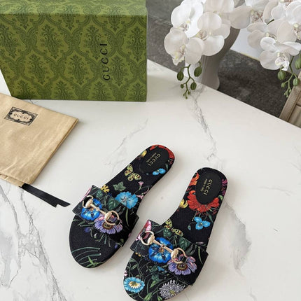 GC sandale floral noire