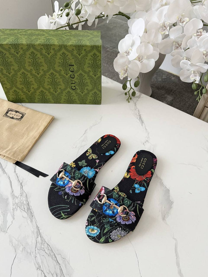 GC sandale floral noire