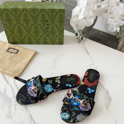 GC sandale floral noire
