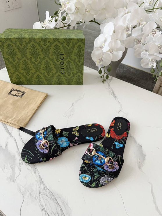 GC sandale floral noire