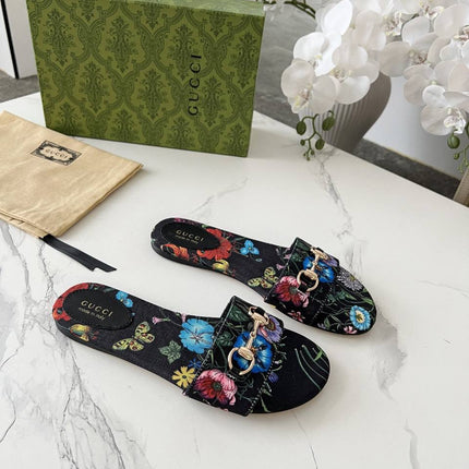GC sandale floral noire