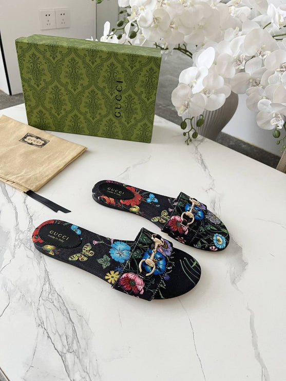 GC sandale floral noire