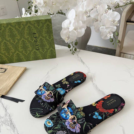 GC sandale floral noire