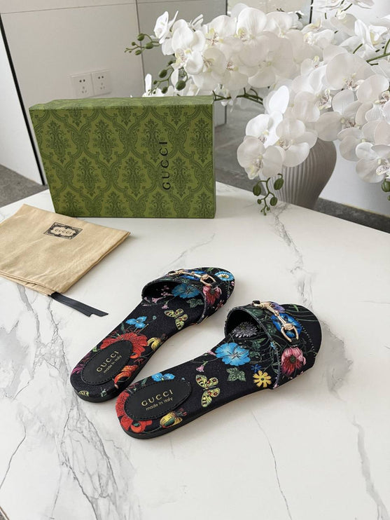 GC sandale floral noire