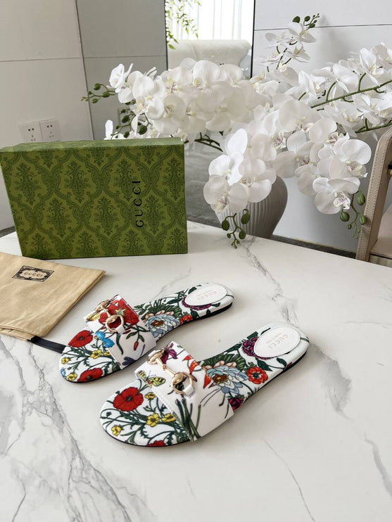 GC sandale floral Blanche