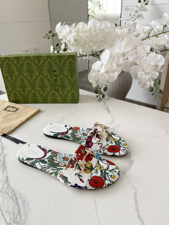 GC sandale floral Blanche