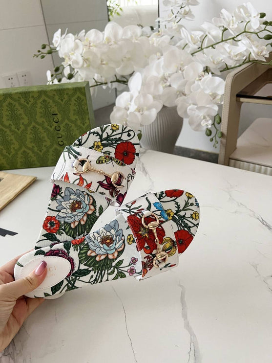 GC sandale floral Blanche
