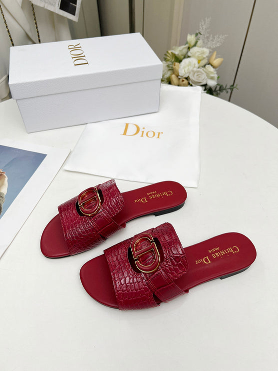 DC sandales croco rouge