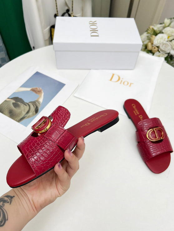 DC sandales croco rouge
