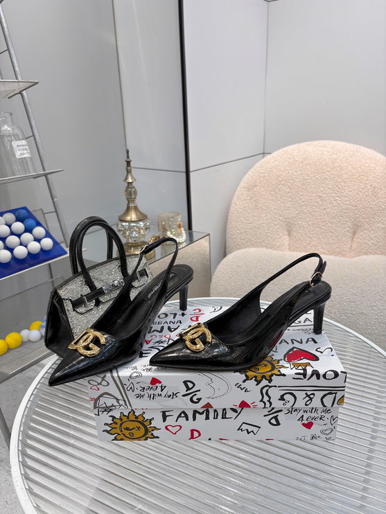 DG Talons croco noir